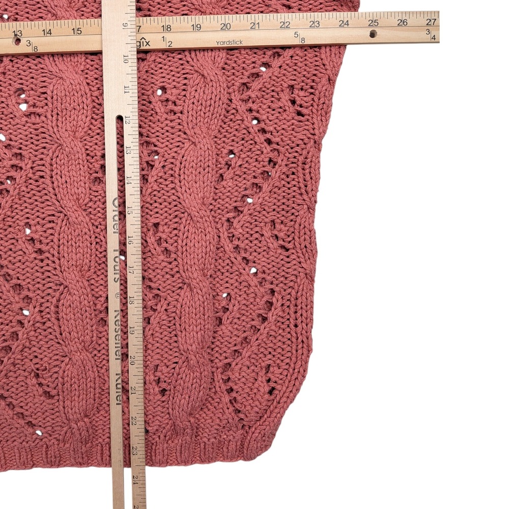 Ballinger‎ Gold Women's Silk Cable Knit Sweater Coral Size S 100% Silk - Picture 6 of 8